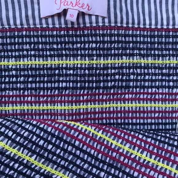 New Parker ruffle mini Skirt in Blue and pink Sz 10 - Picture 9 of 16